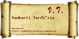 Vadkerti Terézia névjegykártya